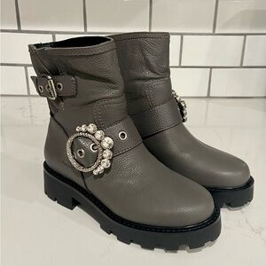 Karl Lagerfeld Paris Womens Marceau  Leather Ankle Boots Size 6.5 New